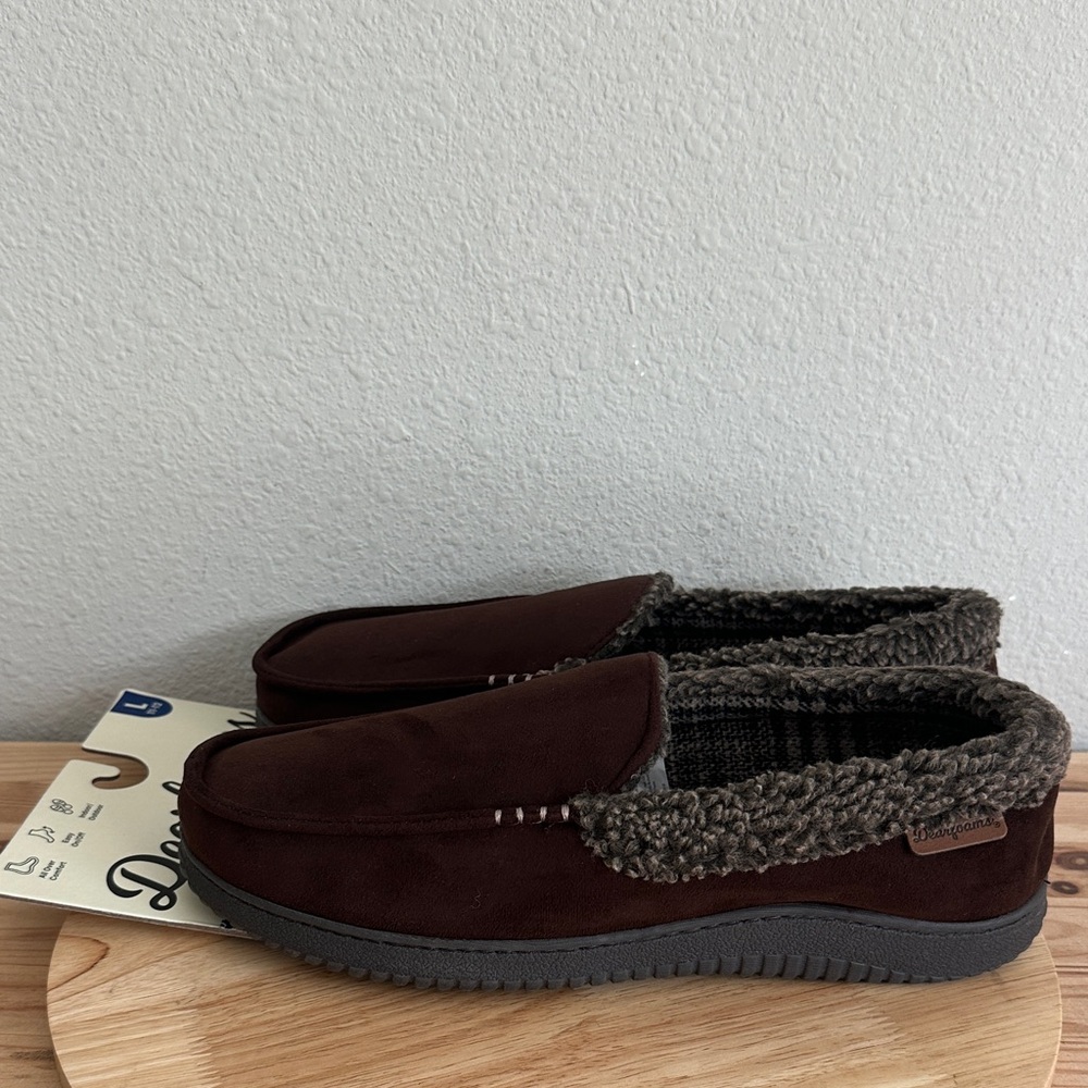 Dearfoams Mens Moccasin Slippers